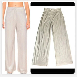 WAYF DREAM GOLD & SILVER TROUSERS METALLIC WIDE LEG  SEQUINS PANTS STRETCH